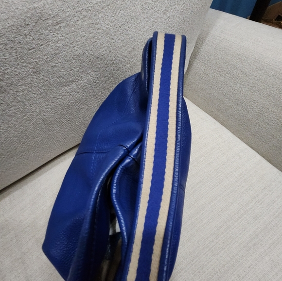 Michael Kors Blue Leather Shoulder Bag Purse - Picture 4 of 14